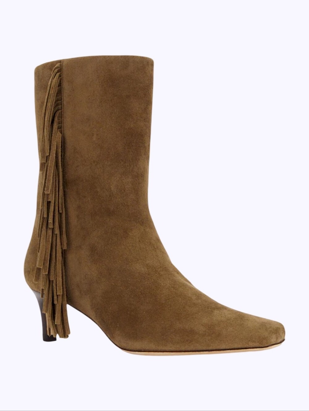 Paige Kitten Heel Aya Boots in Dark Olive Fringe Western Revolve Women's Size 8